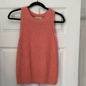 Banana Republic Open-Knit Tank Top in Coral Pink
